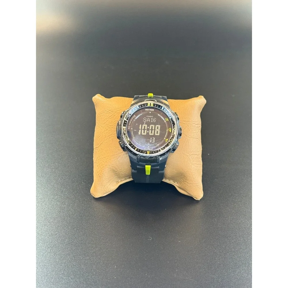 Casio Pro Trek PRW-3000 Digital Watch Triple Sensor Used New Battery